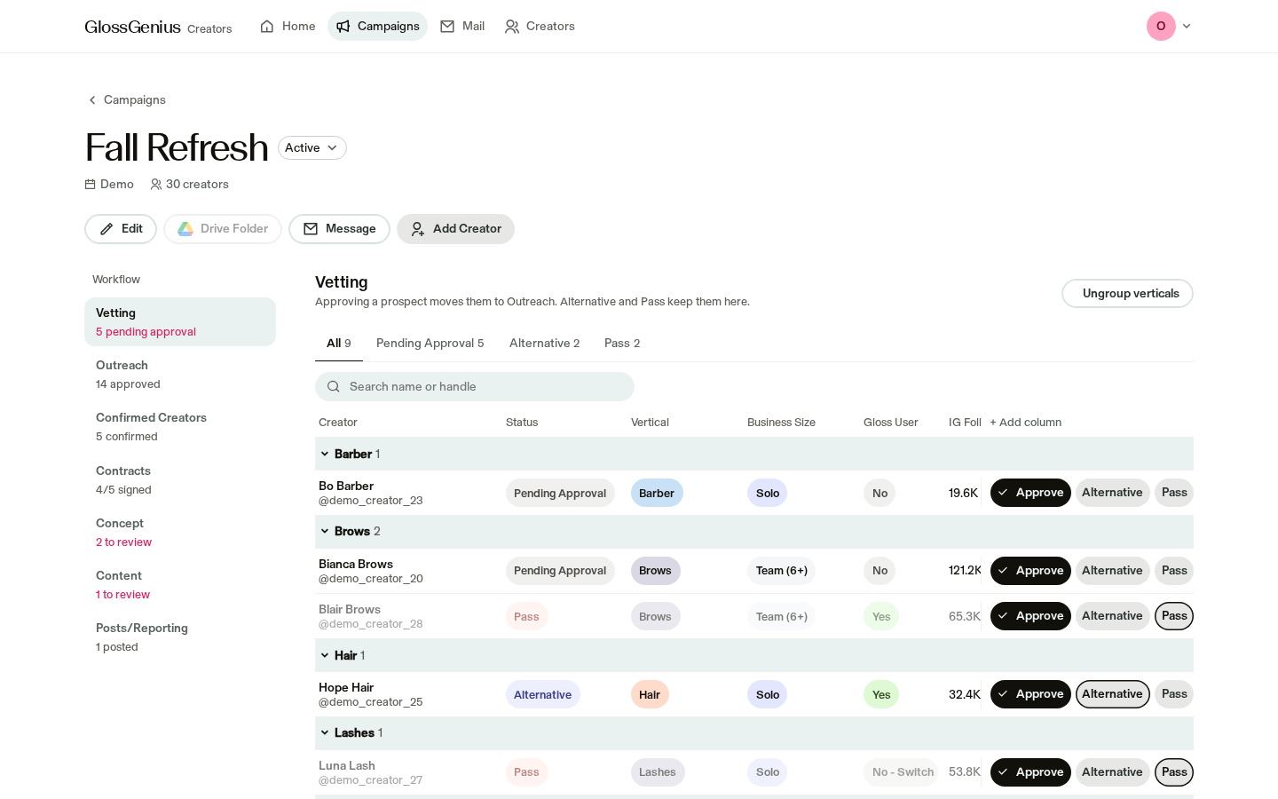 Vetting screenshot