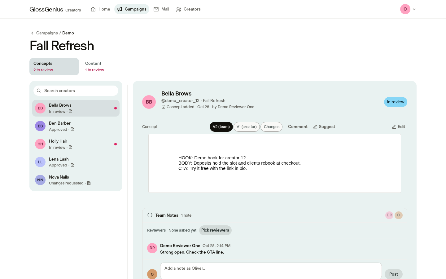 Concept review screenshot