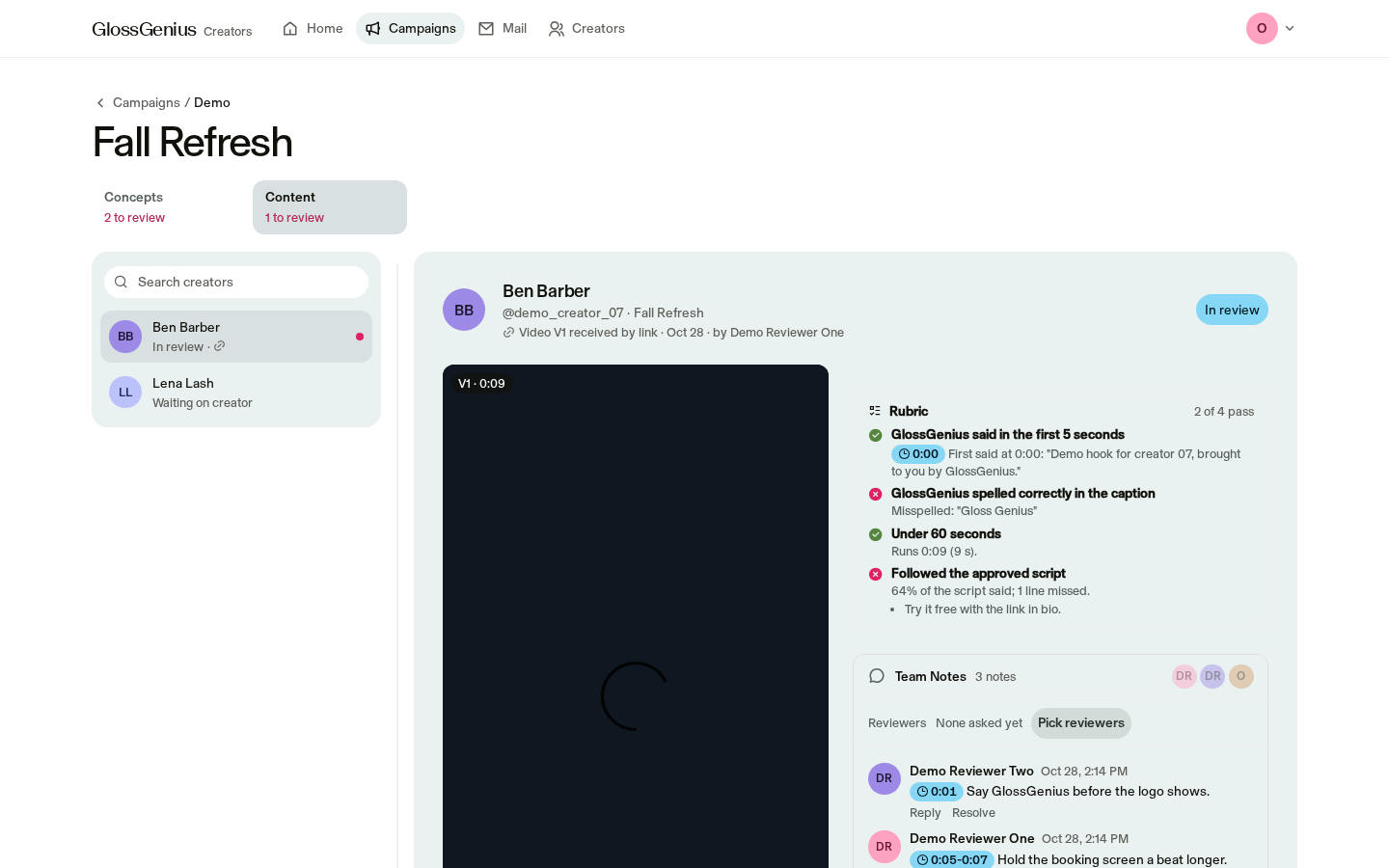 Content review screenshot